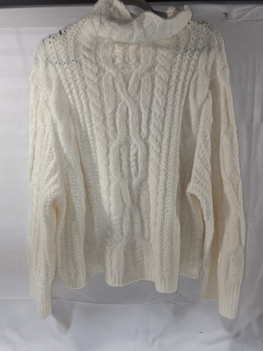Yummy Sweater Co Women's Small Cable Knit Turtleneck Oversized Chunky Sweater B8